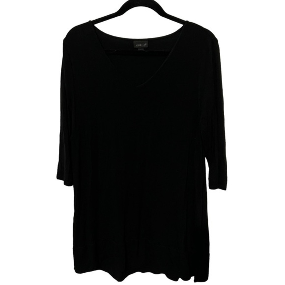 J. Jill Wearable Collection Black Tunic Long Sleeve Top Size Medium